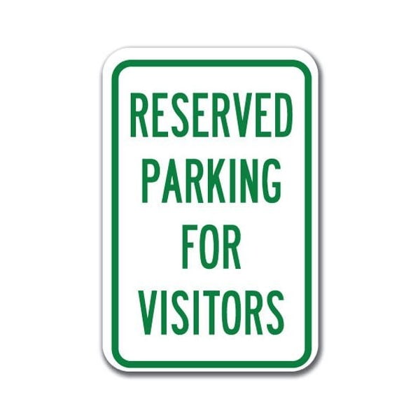 Signmission Reserved Parking For Visitors 12inx18in Heavy Gauge Aluminums, A-1218 Reserved Parkings - Re P V A-1218 Reserved Parking Signs - Re P V - main